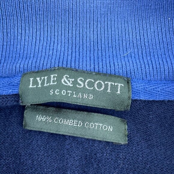 Lyle & Scott Mens Navy Blue 1/4 Zip Pullover Sweater  Size L 5791 - Picture 4 of 8